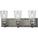 Platform 3 Light 20 inch Weathered Zinc Vanity Light Wall Light
