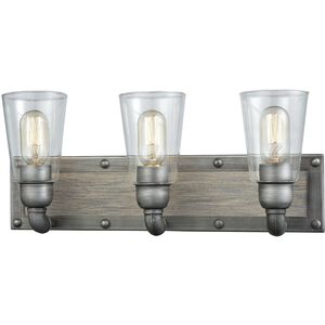 Platform 3 Light 20 inch Weathered Zinc Vanity Light Wall Light