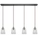 Hand Formed Glass Linear Mini Pendant Ceiling Light