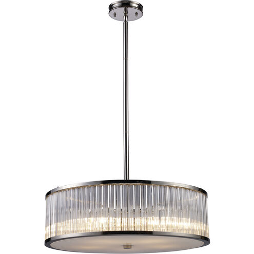 Braxton 5 Light 24 inch Polished Nickel Chandelier Ceiling Light