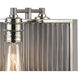 Corrugated Steel 6 Light 32 inch Weathered Zinc with Polished Nickel Chandelier Ceiling Light