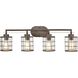 Gilbert 4 Light 33 inch Rusted Coffee with Light Wood Vanity Light Wall Light