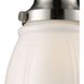 Schoolhouse 1 Light 8 inch Satin Nickel with White Mini Pendant Ceiling Light in Incandescent