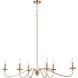Wellsley 6 Light 47 inch Burnished Brass Chandelier Ceiling Light