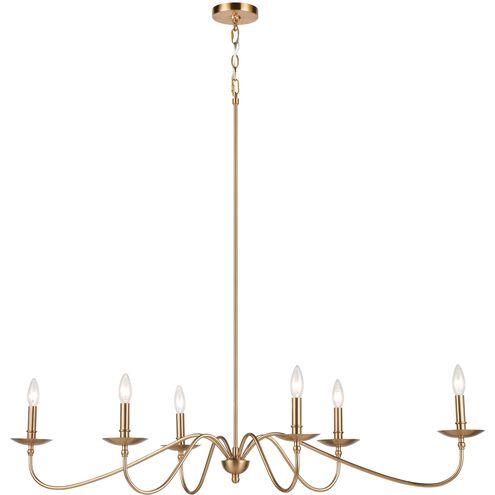 Wellsley 6 Light 47 inch Burnished Brass Chandelier Ceiling Light