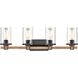 Holdfast 4 Light 28 inch Charcoal with Beechwood Vanity Light Wall Light