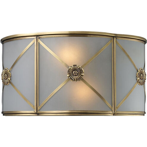 Preston 2 Light 12 inch Brushed Brass Sconce Wall Light