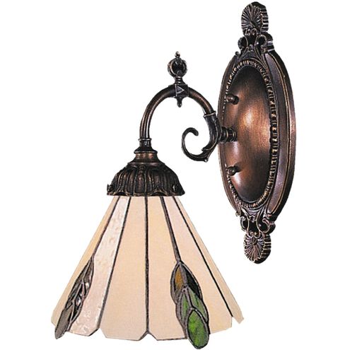 Hopper Sconce Wall Light in Incandescent, Tiffany 02 Glass