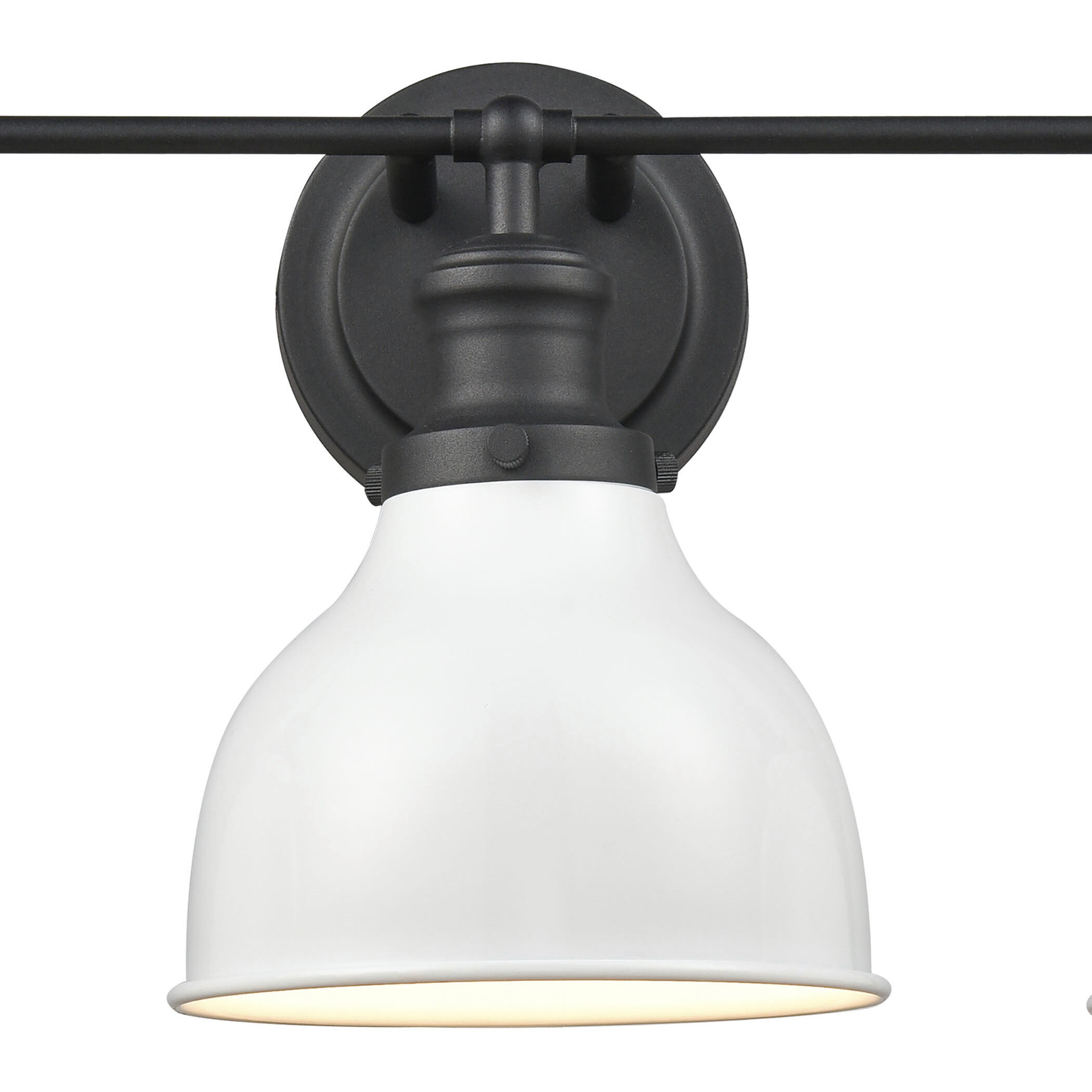 Haralson 3 Light 24 inch Charcoal with Enamel White Vanity Light