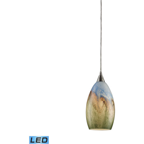 Geologic LED 6 inch Satin Nickel Mini Pendant Ceiling Light