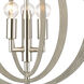 Retro Rings 3 Light 14 inch Sandy Beechwood with Polished Nickel Chandelier Ceiling Light