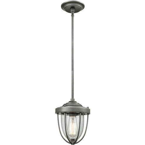 Sturgis 1 Light 7 inch Weathered Zinc with Clear Mini Pendant Ceiling Light