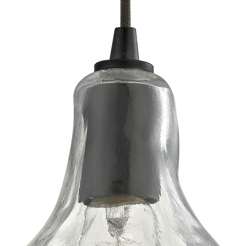Hand Formed Glass 1 Light 10 inch Oil Rubbed Bronze Mini Pendant Ceiling Light