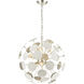 Modish 6 Light 21 inch Matte White with Silver Leaf Chandelier Ceiling Light