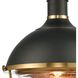 Jenna 1 Light 16 inch Matte Black with Satin Brass Pendant Ceiling Light
