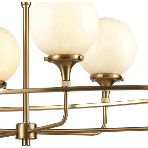 Beverly Hills 6 Light 38 inch Satin Brass Linear Chandelier Ceiling Light