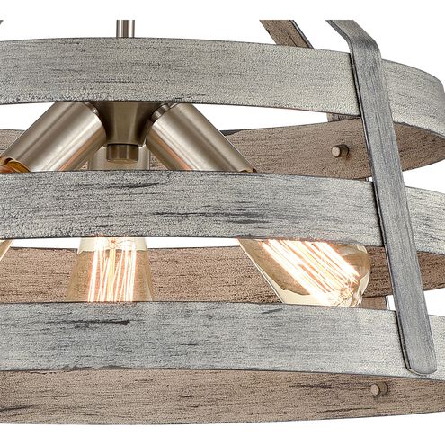 Brigantine 3 Light 18 inch Satin Nickel Chandelier Ceiling Light