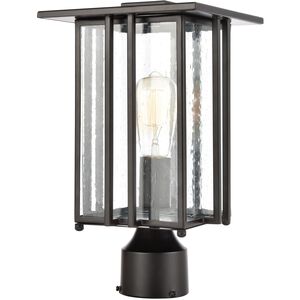 Radnor 1 Light 14 inch Matte Black with Clear Outdoor Post Light
