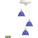 Piatto LED 11 inch Chrome Mini Pendant Ceiling Light in Blue
