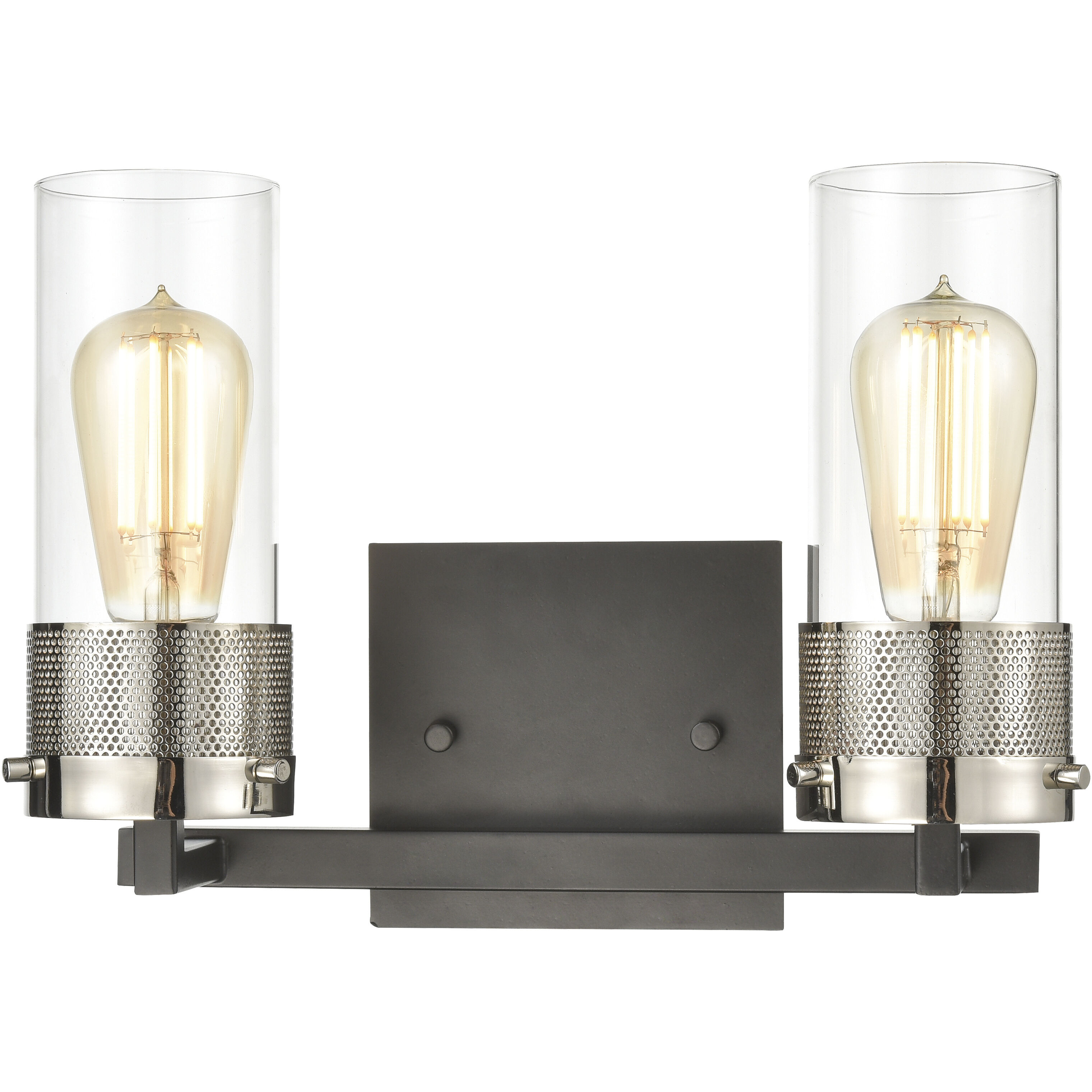 Matte black and brushed nickel vanity light outlet