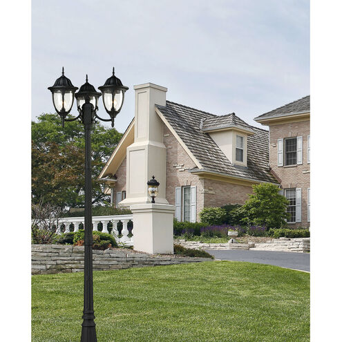 Central Square 3 Light 91 inch Textured Matte Black Outdoor Post Light