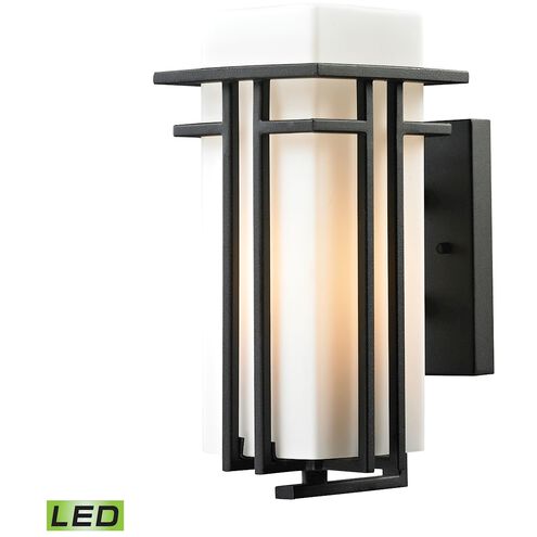 Croftwell LED 12 inch Textured Matte Black Outdoor Wall Sconce