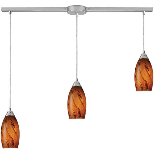 Galaxy Linear Mini Pendant Ceiling Light in Brown