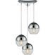 Revelo 3 Light 12 inch Polished Chrome with Chrome and Clear Mini Pendant Ceiling Light