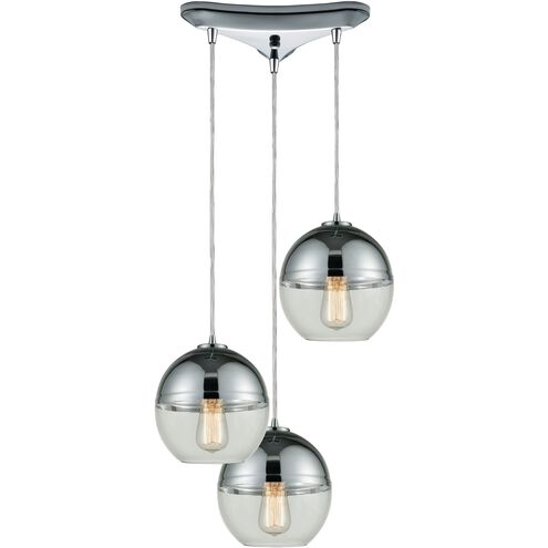 Revelo 3 Light 12 inch Polished Chrome with Chrome and Clear Mini Pendant Ceiling Light