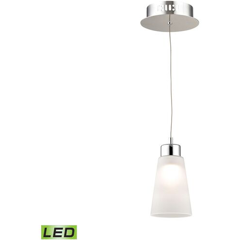 Coppa 1 Light 5 inch Chrome with White Mini Pendant Ceiling Light in White Opal