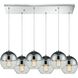 Revelo 6 Light 32 inch Polished Chrome with Chrome and Clear Mini Pendant Ceiling Light