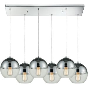 Revelo 6 Light 32 inch Polished Chrome with Chrome and Clear Mini Pendant Ceiling Light