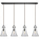 Hand Formed Glass 4 Light 46 inch Oil Rubbed Bronze Mini Pendant Ceiling Light in Linear, Linear