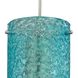Ice Fragments 1 Light 5 inch Satin Nickel with Aqua Mini Pendant Ceiling Light