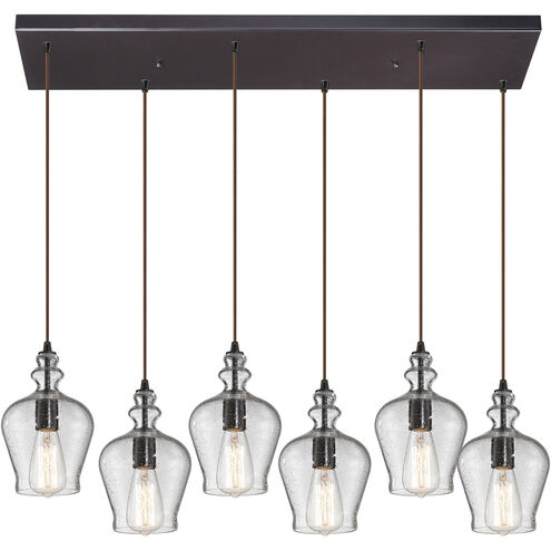 Menlow Park 6 Light 30 inch Oil Rubbed Bronze Multi Pendant Ceiling Light, Rectangular