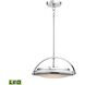 Quincy LED 13.5 inch Chrome with White Pendant Ceiling Light
