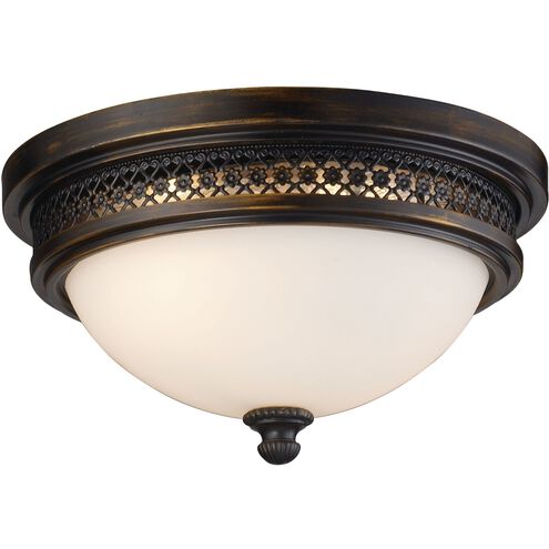 Flushmounts 2 Light 13 inch Deep Rust Flush Mount Ceiling Light