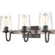 Dillon 3 Light 22 inch Vintage Rust with Colonial Maple Vanity Light Wall Light
