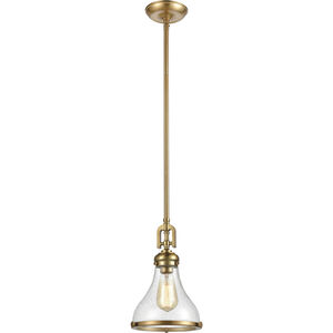 Rutherford 1 Light 9 inch Satin Brass Mini Pendant Ceiling Light