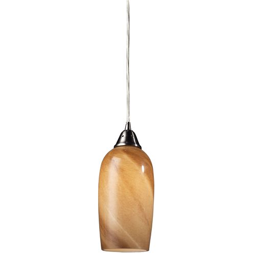 Sandstone 1 Light 5 inch Satin Nickel Mini Pendant Ceiling Light in Incandescent