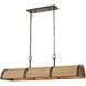 Wooden Barrel Linear Chandelier Ceiling Light