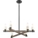 Stone Manor 6 Light 27 inch Matte Black with Aspen Chandelier Ceiling Light