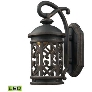 Tuscany Coast LED 14 inch Weathered Charcoal Outdoor Sconce