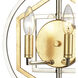Geosphere 2 Light 13 inch Polished Nickel with Parisian Gold Leaf Sconce Wall Light