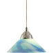 Refraction LED 7 inch Polished Chrome Multi Pendant Ceiling Light in Carribean, Configurable