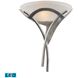 Aurora LED 16 inch Tarnished Silver Sconce Wall Light in White Faux Alabaster Glass