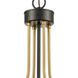 Vispon 1 Light 14 inch Matte Black with Burnished Brass Pendant Ceiling Light