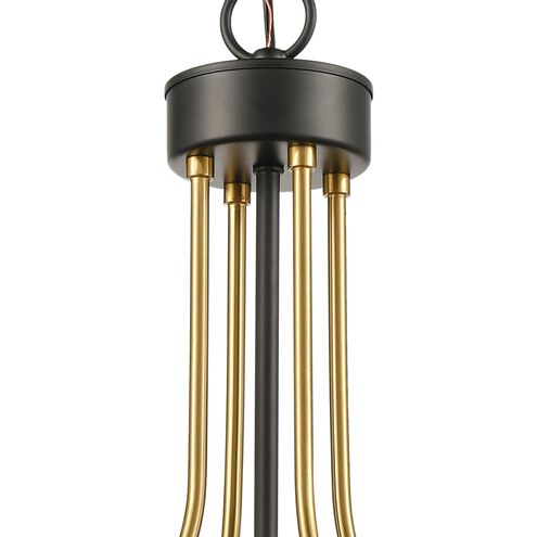 Vispon 1 Light 14 inch Matte Black with Burnished Brass Pendant Ceiling Light