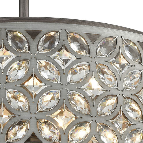 Rosslyn 6 Light 22 inch Weathered Zinc with Matte Silver Chandelier Ceiling Light