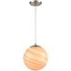 Planetario 1 Light 10 inch Satin Nickel with Smoke Swirl Mini Pendant Ceiling Light